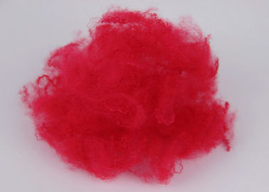Serat PSD Kekuatan Tinggi Yang Cantik, Serat Polyester Daur Ulang Merah 1.5d * 38mm